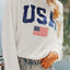 US Flag Corded Long Sleeve Sweatshirt - Korvel