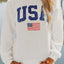 US Flag Corded Long Sleeve Sweatshirt - Korvel
