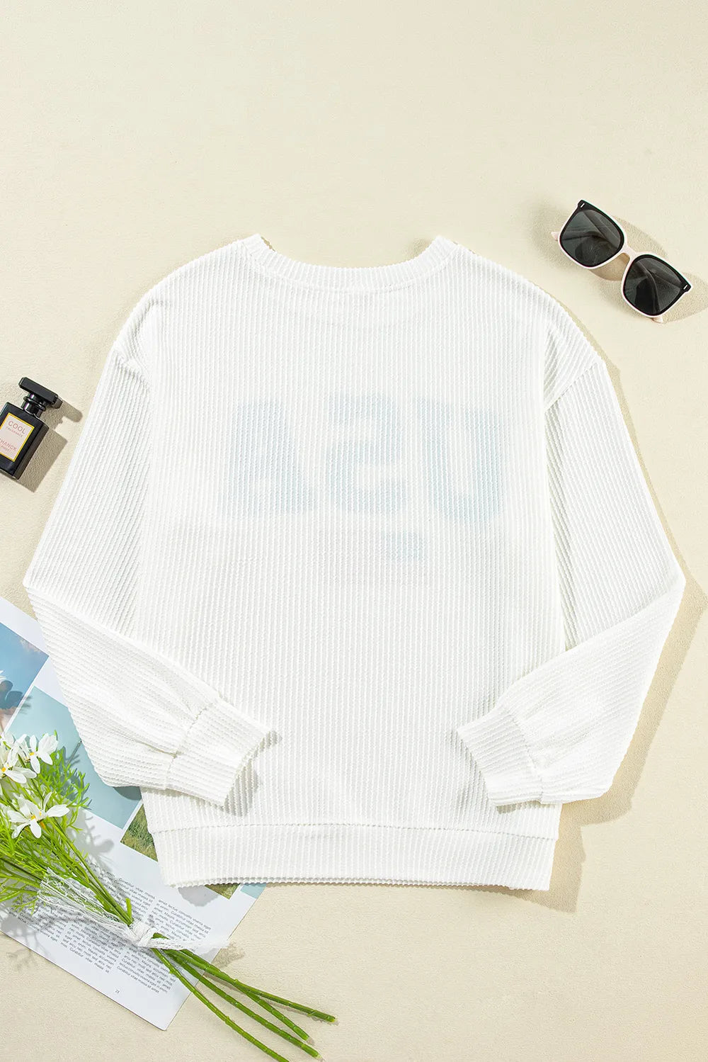 US Flag Corded Long Sleeve Sweatshirt - Korvel