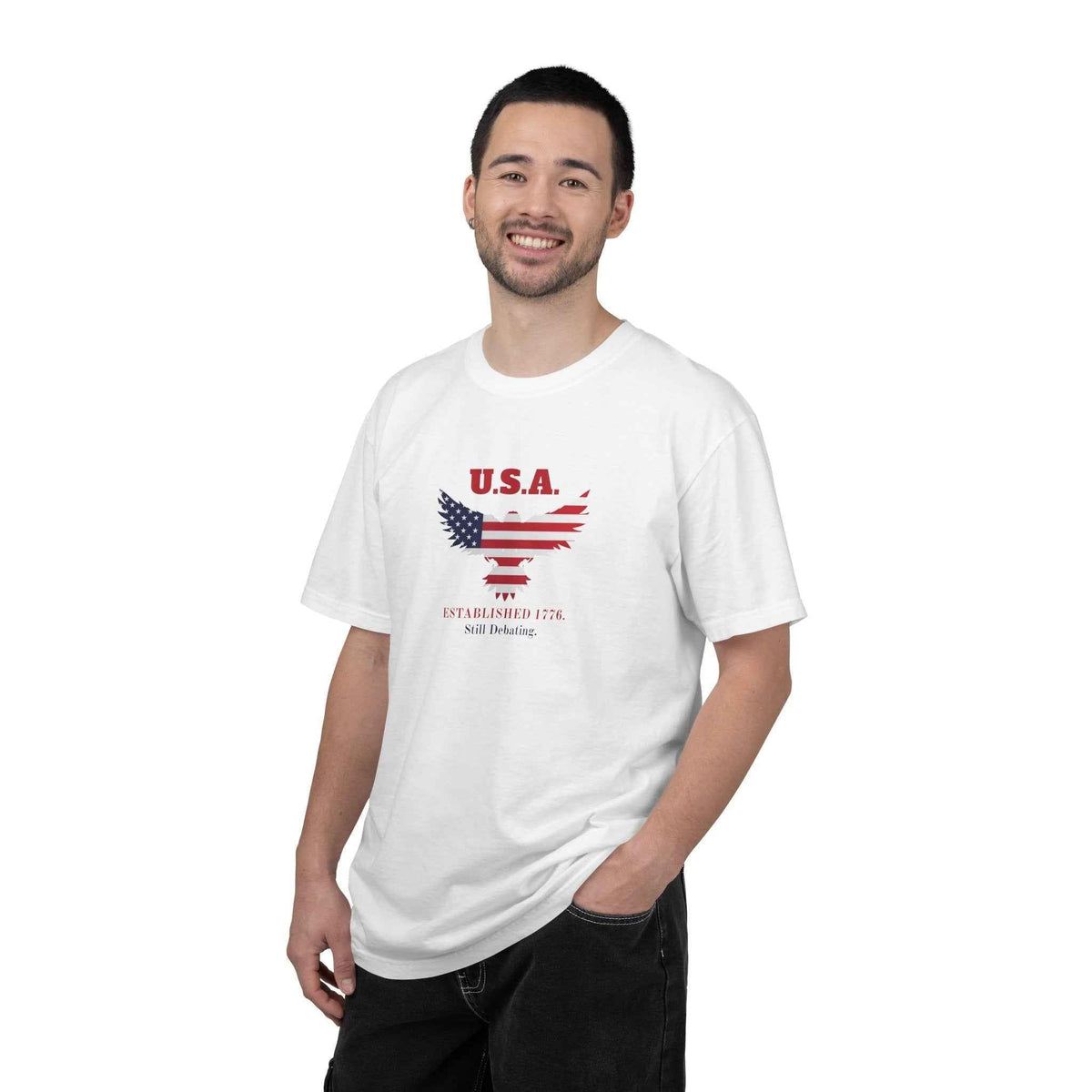 U.S.A. Still Debating Tee – Patriotic Humor Shirt