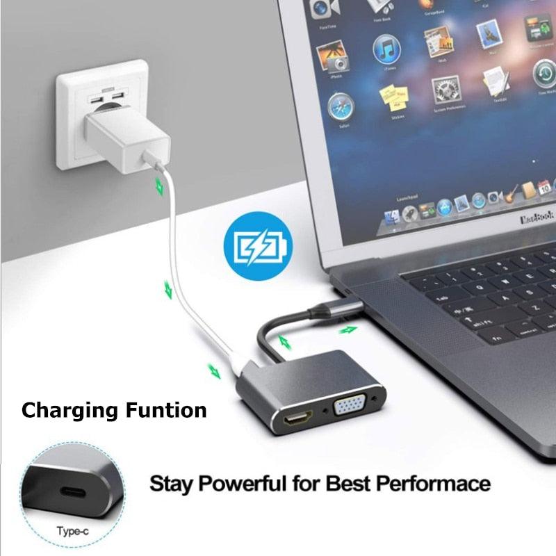 USB C to HDMI 4K VGA Adapter - Multiport Hub