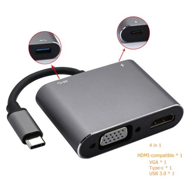 USB C to HDMI 4K VGA Adapter - Multiport Hub