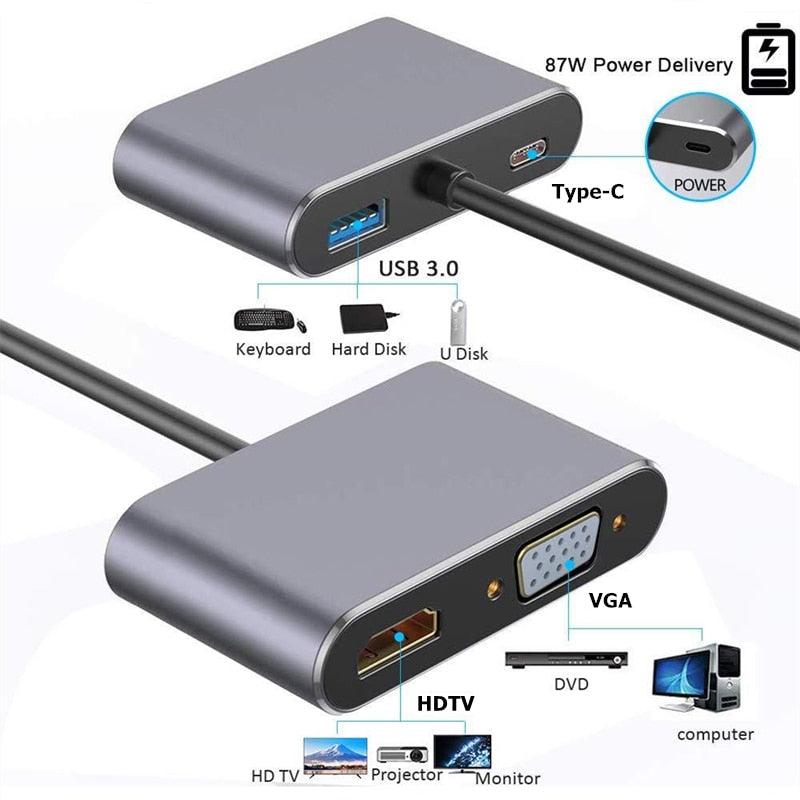 USB C to HDMI 4K VGA Adapter - Multiport Hub