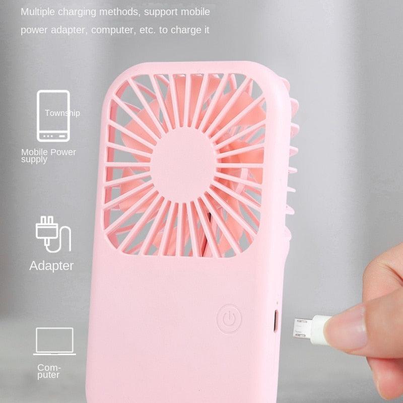 Portable USB Mini Fan - Handheld & Rechargeable with 3 Speeds