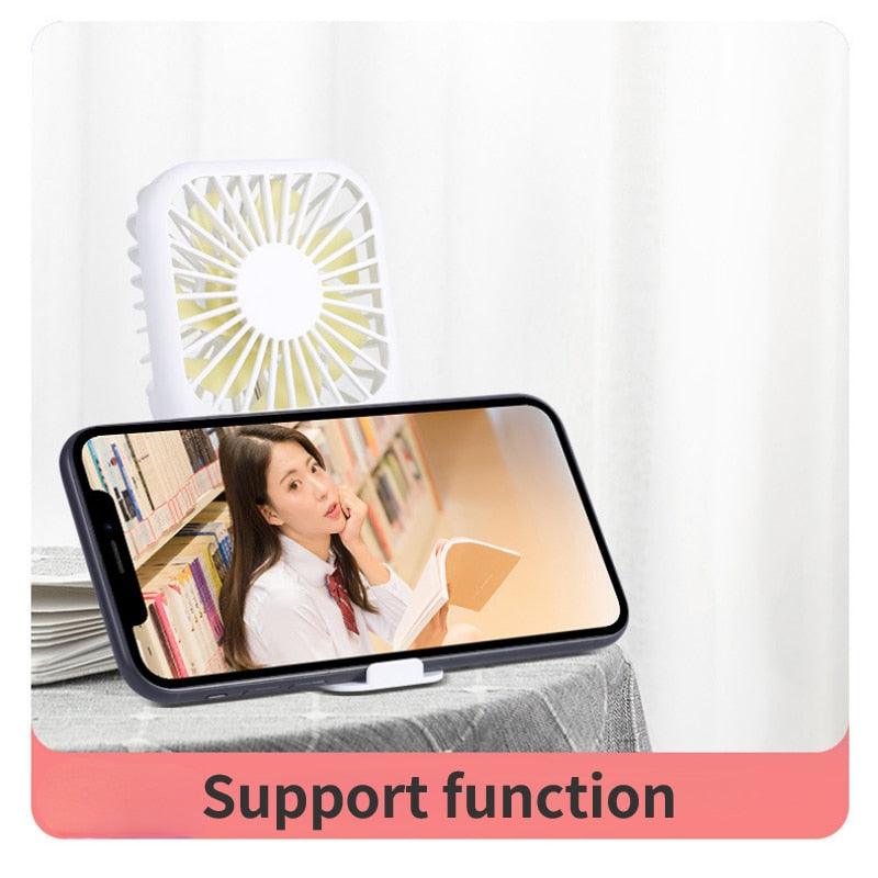 Portable USB Mini Fan - Handheld & Rechargeable with 3 Speeds