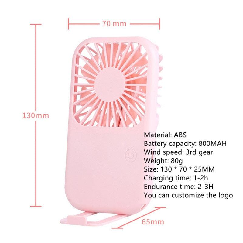 Portable USB Mini Fan - Handheld & Rechargeable with 3 Speeds