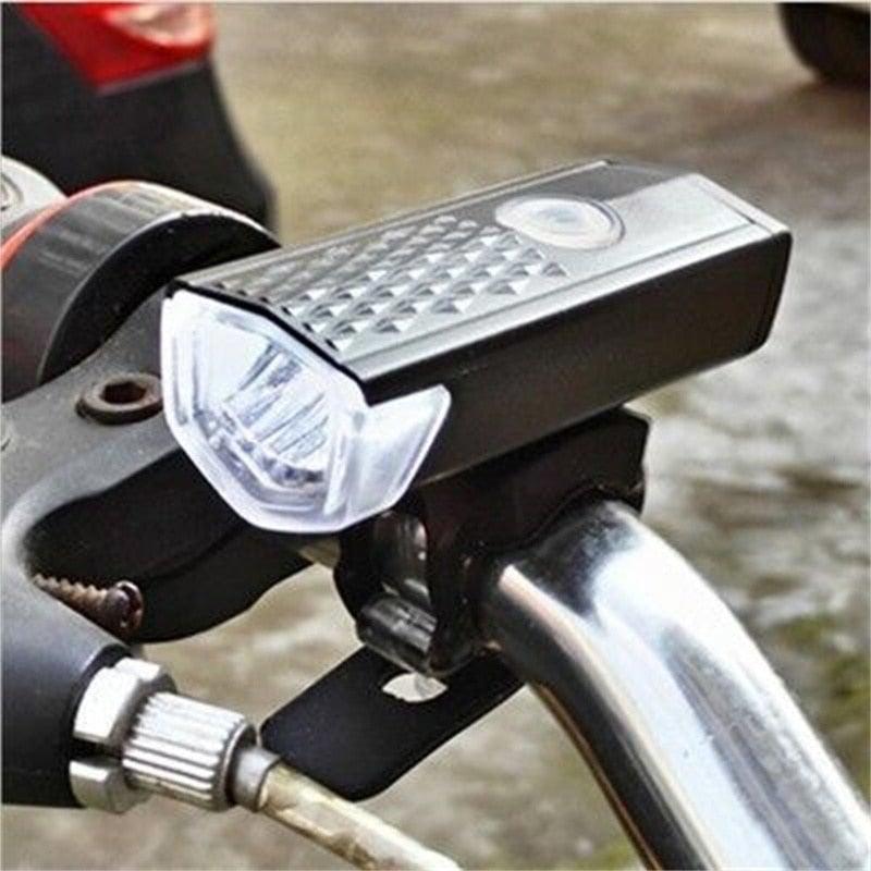 Powerful USB Rechargeable 3-Mode Bicycle Headlight & Tail Light Set - 300 Lumen Waterproof LED - Korvel