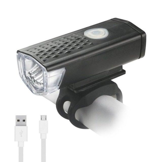 Powerful USB Rechargeable 3-Mode Bicycle Headlight & Tail Light Set - 300 Lumen Waterproof LED - Korvel