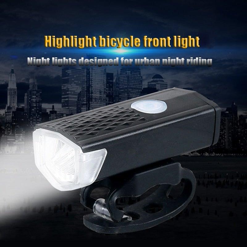 Powerful USB Rechargeable 3-Mode Bicycle Headlight & Tail Light Set - 300 Lumen Waterproof LED - Korvel