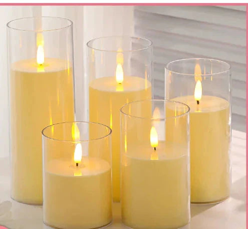 USB Rechargeable LED Pillar Candles - Korvel