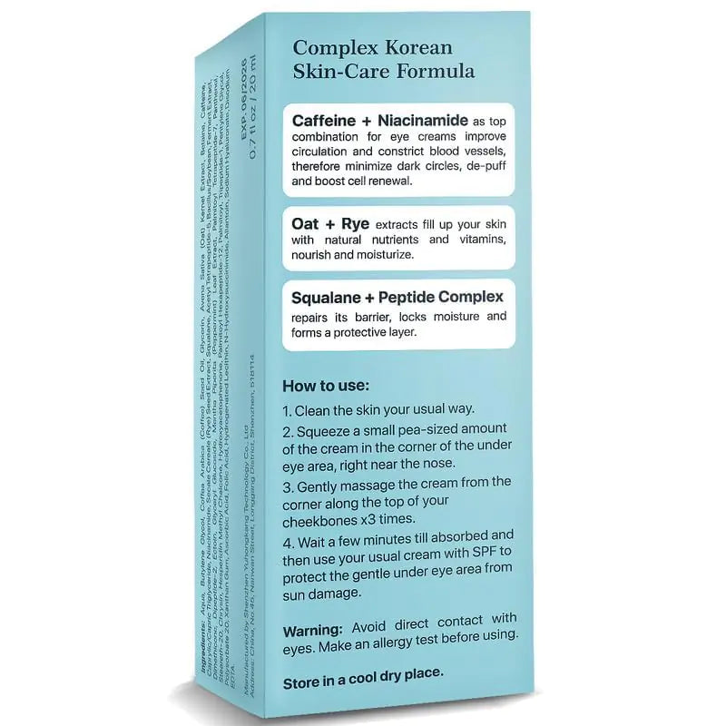 Premium Under Eye Cream with Caffeine and Niacinamide