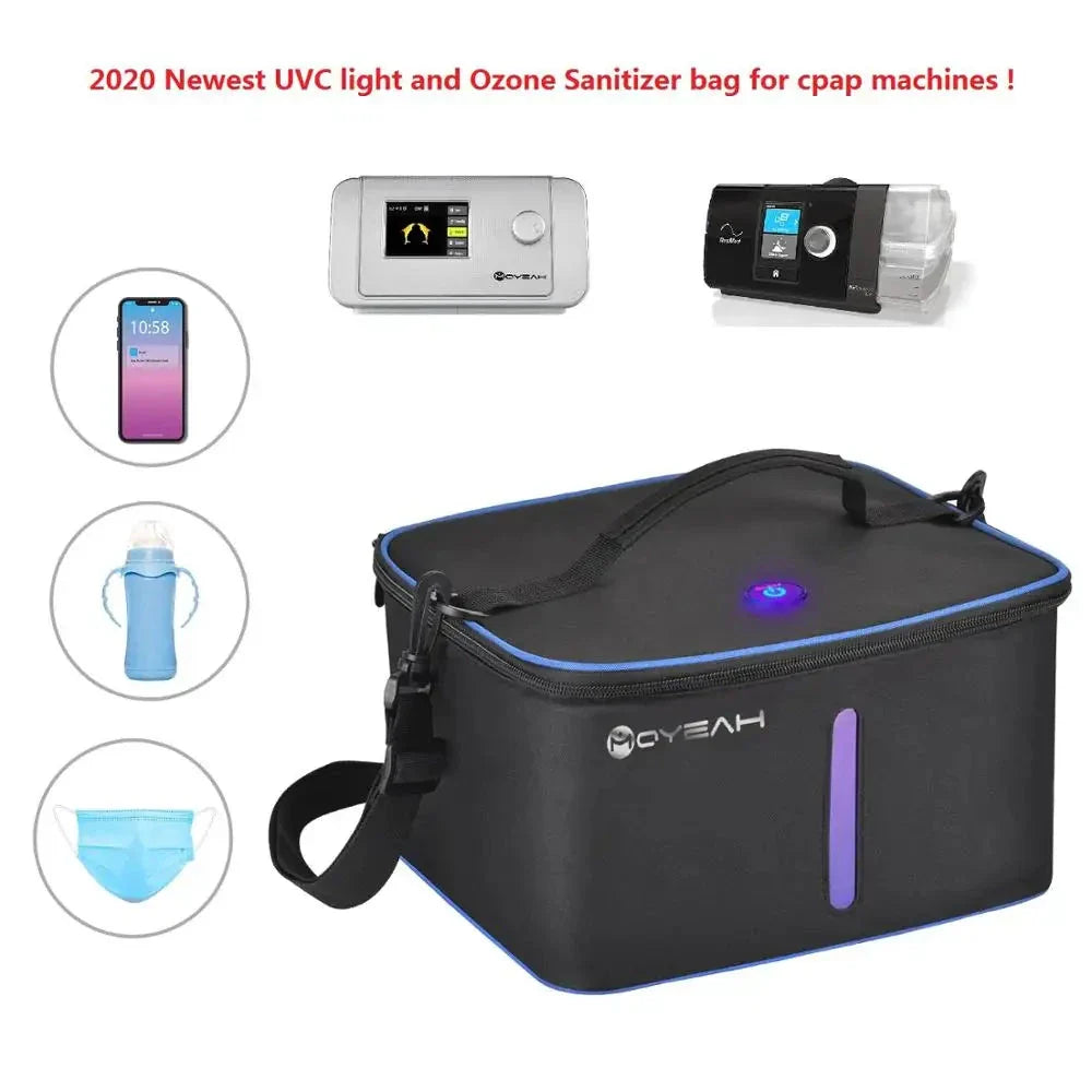UV Led&Ozone Sterilizer Bag Portable Ozone Disinfector Case For Sanitizling CPAP machines Mask Tube and other accessories - Korvel