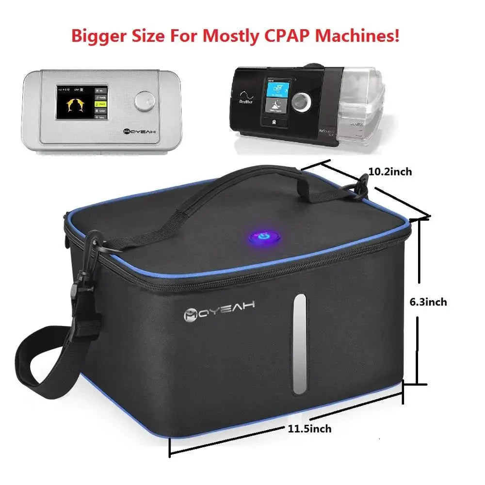 UV Led&Ozone Sterilizer Bag Portable Ozone Disinfector Case For Sanitizling CPAP machines Mask Tube and other accessories - Korvel