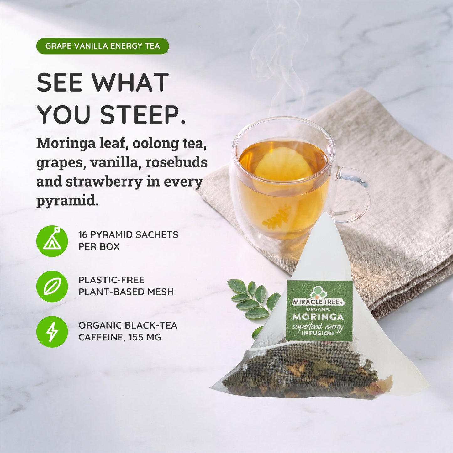 Moringa Energy Tea - Grape Vanilla Blend