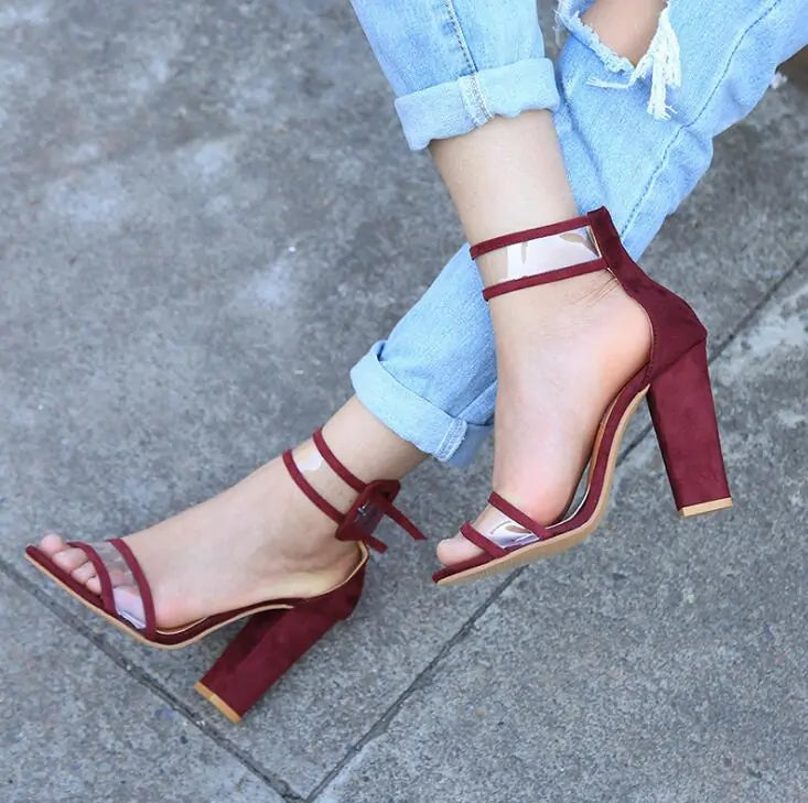 Women's Elegant Hollow High Heels Sandals