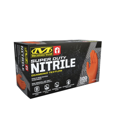 Mechanix Wear SD Orange Nitrile RDT 8 Mil Safety Gloves - 100 Count