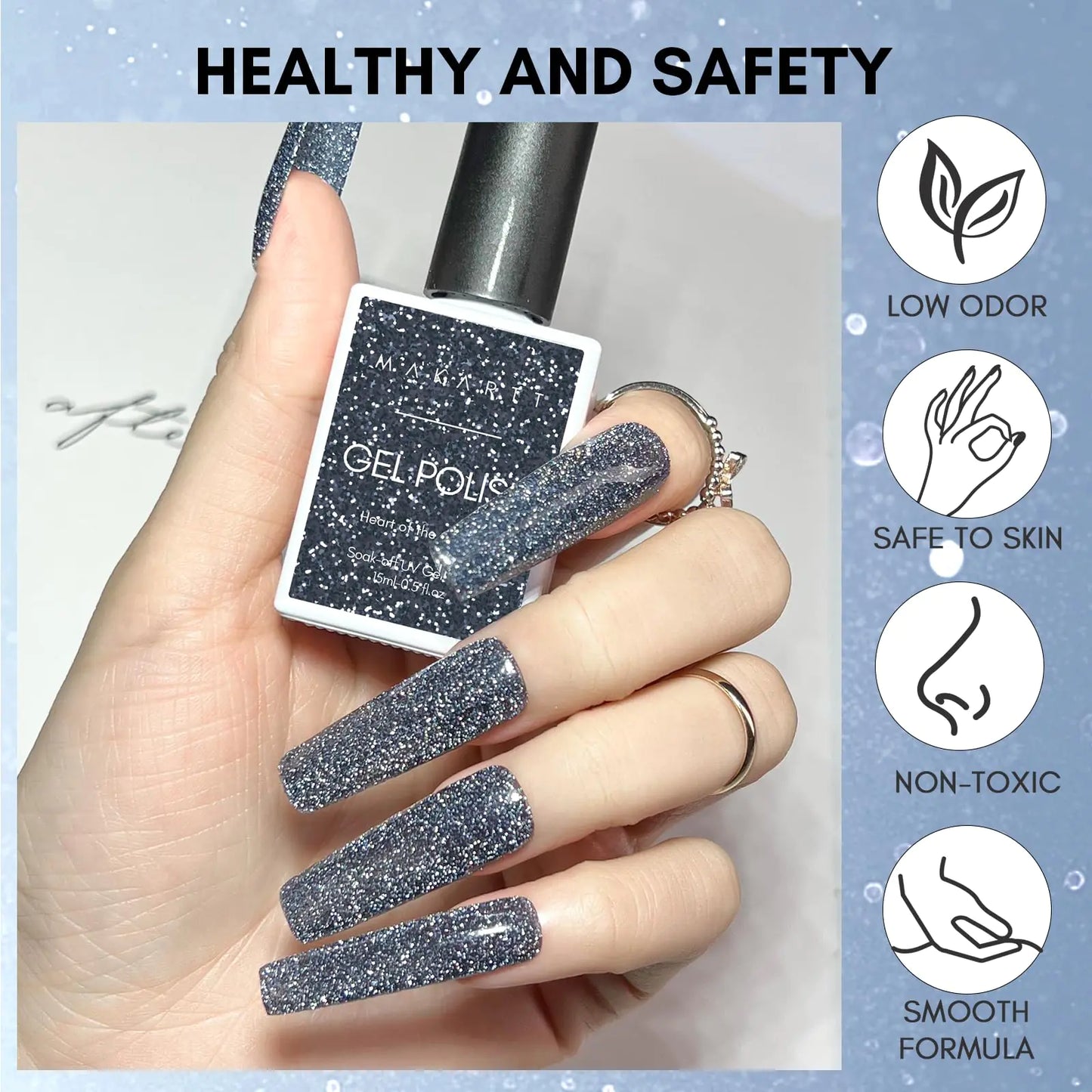 Makartt Reflective Gel Nail Polish - Heart of the Ocean