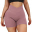 Shorts de Yoga Sin Costuras de Cintura Alta para Mujeres