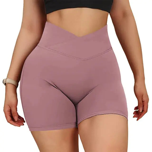 Shorts de Yoga Sin Costuras de Cintura Alta para Mujeres