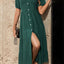 Vestido Midi con Botones y Manga Globo en V