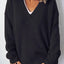V-Neck Dropped Shoulder Sweater - Korvel