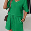 V-Neck Half Sleeve Top and Shorts Set