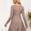 Robe à manches longues à col en V avec volants