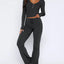 V-Neck Long Sleeve Top and Pants Set - Korvel