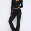 V-Neck Long Sleeve Top and Pants Set - Korvel
