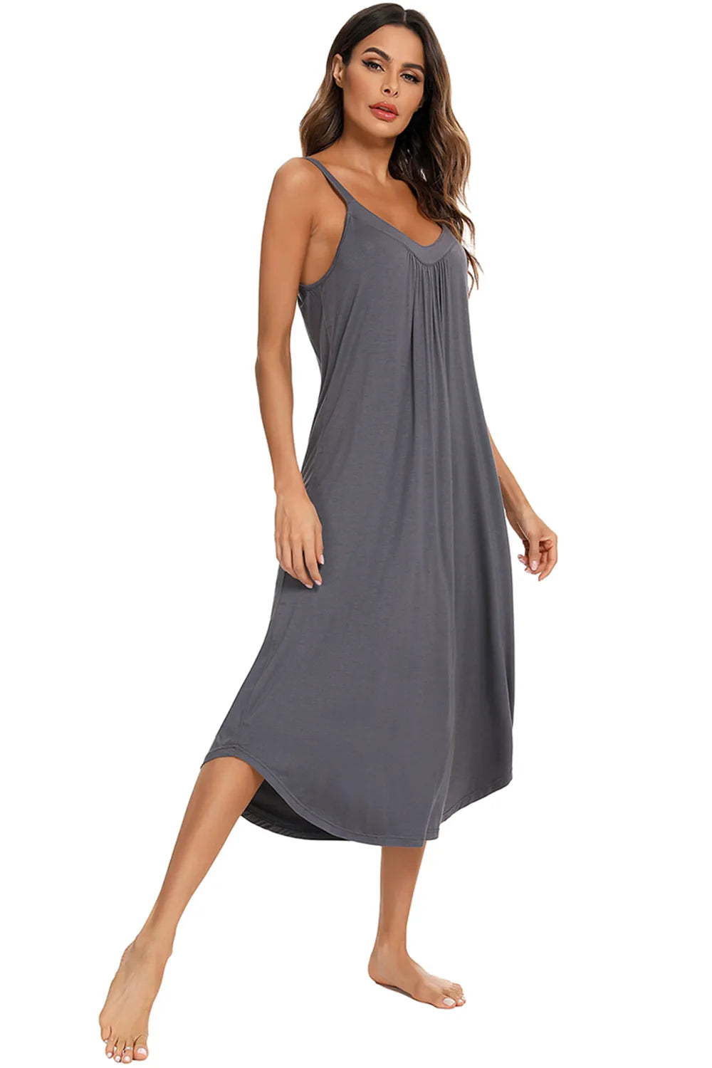 V-Neck Midi Lounge Dress - Korvel
