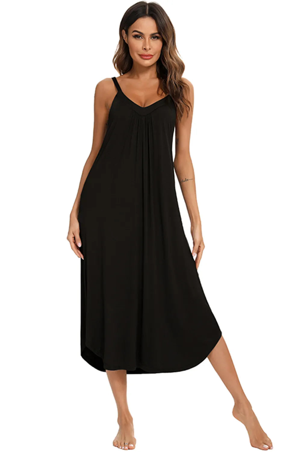 V-Neck Midi Lounge Dress - Korvel