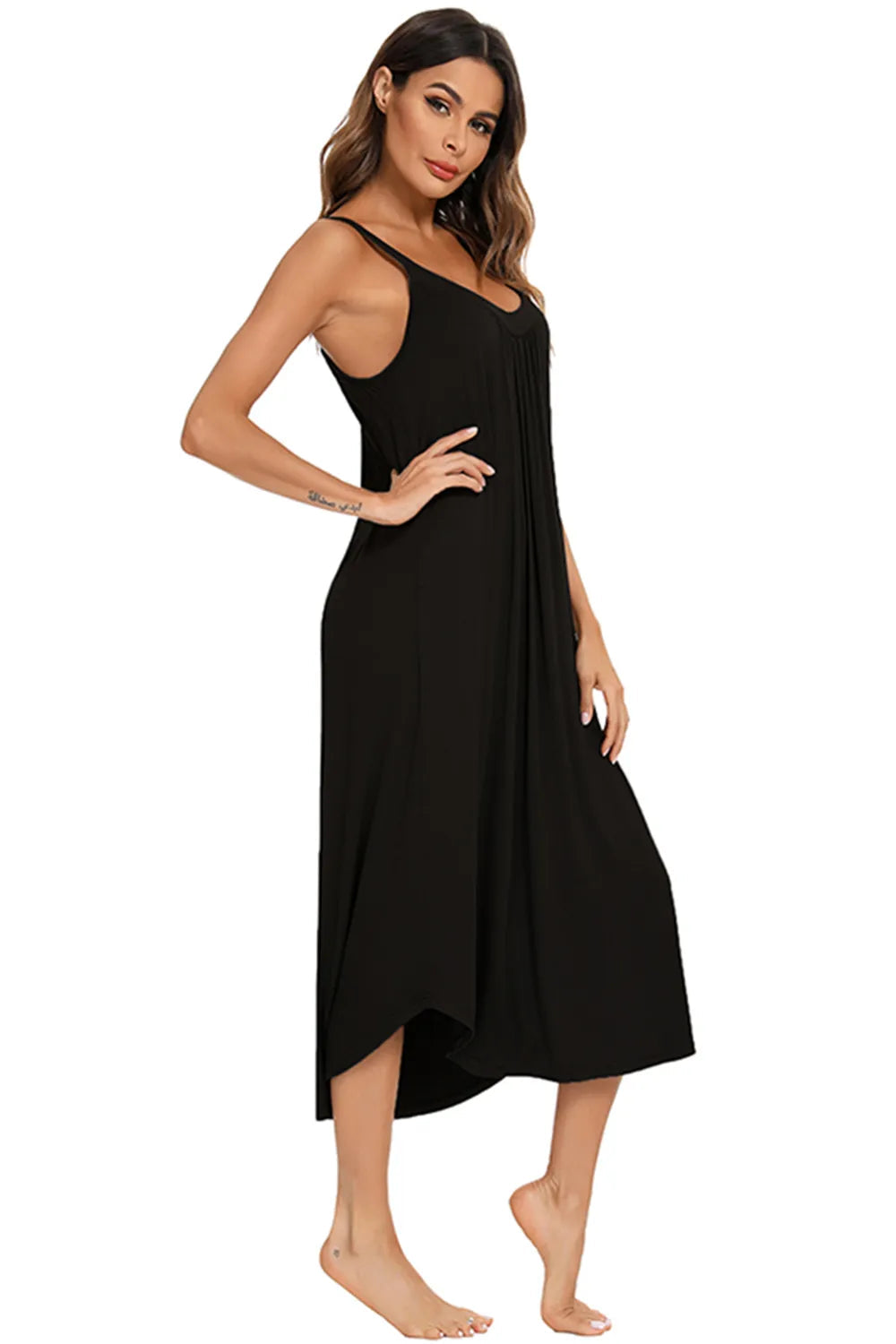 V-Neck Midi Lounge Dress - Korvel