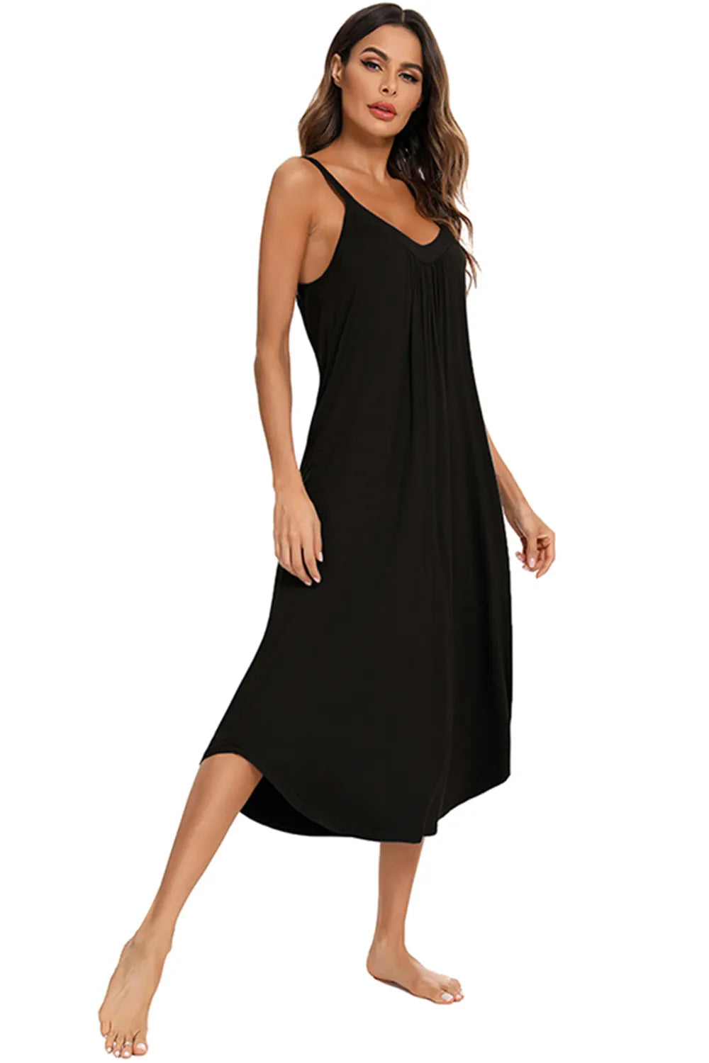 V-Neck Midi Lounge Dress - Korvel