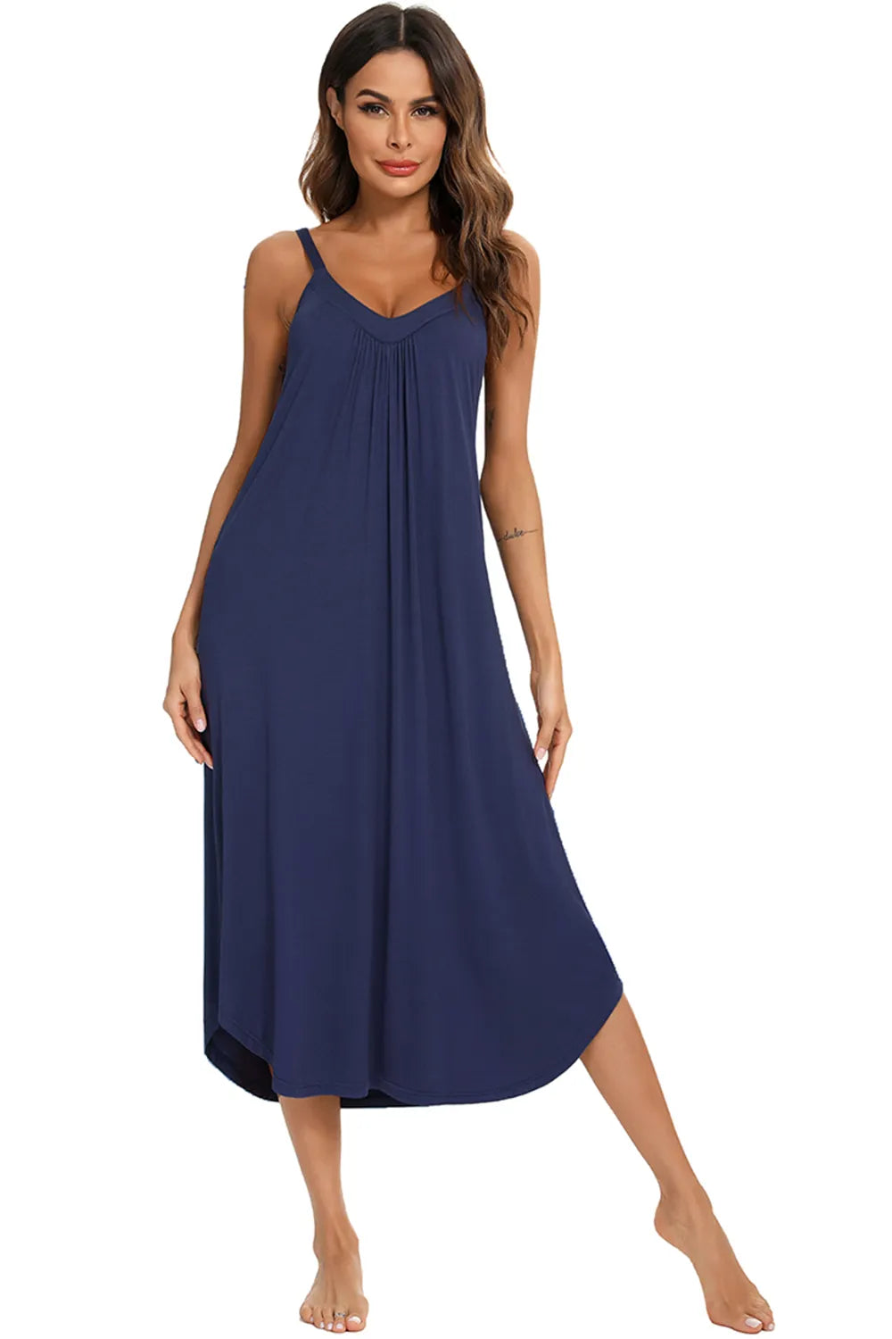 V-Neck Midi Lounge Dress - Korvel