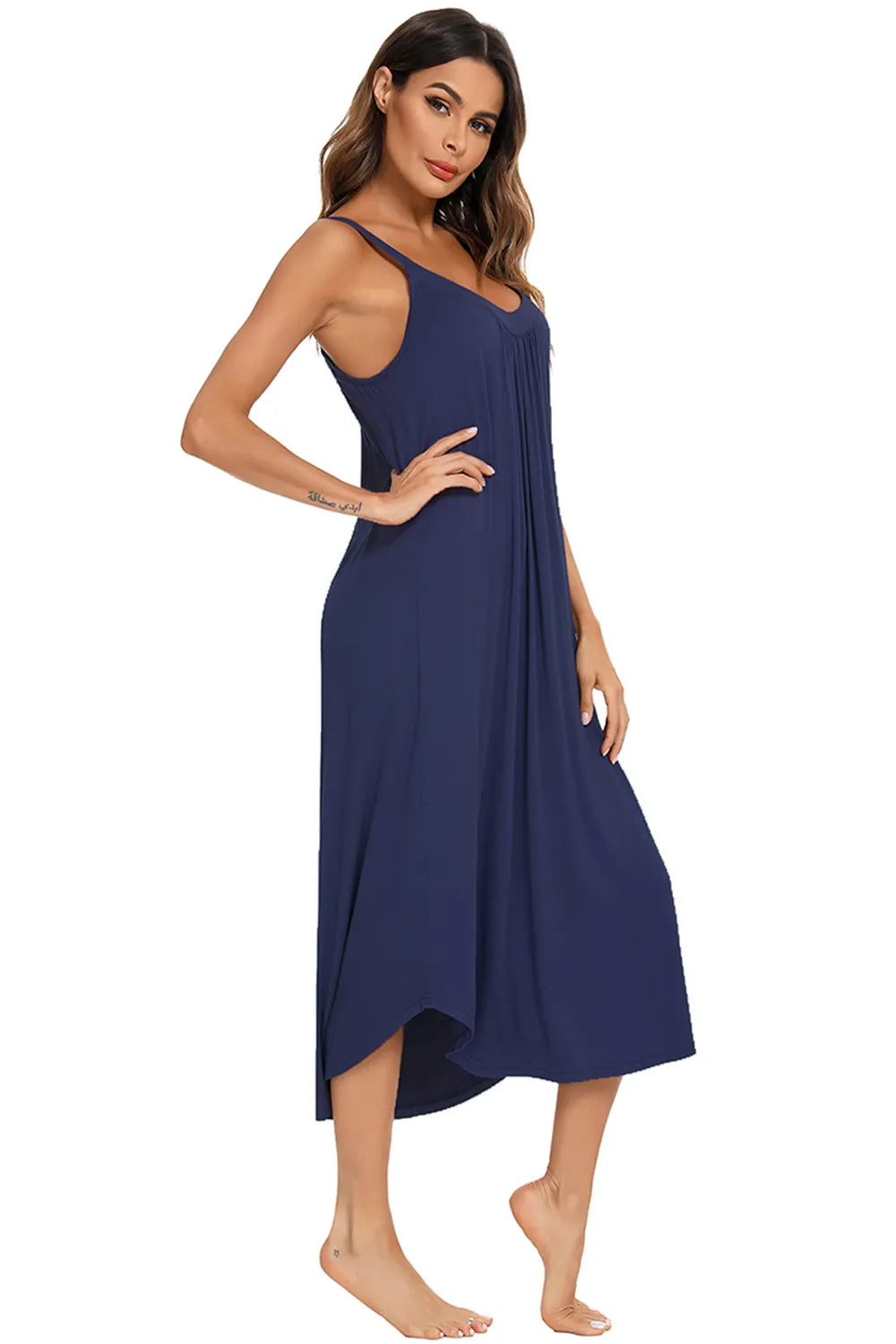 V-Neck Midi Lounge Dress - Korvel