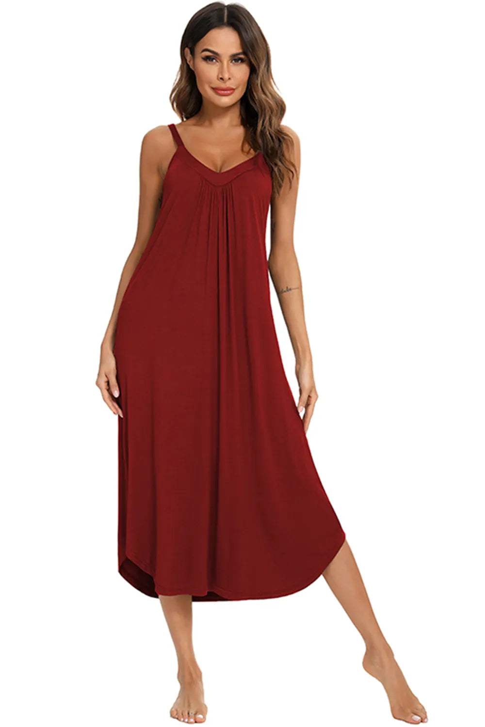 V-Neck Midi Lounge Dress - Korvel