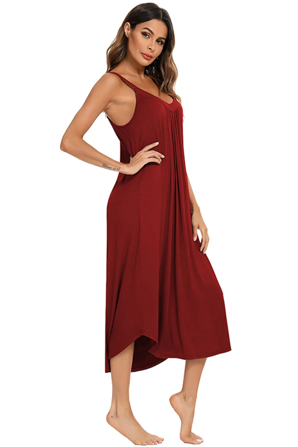 V-Neck Midi Lounge Dress - Korvel