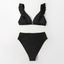 Ensemble de bikini taille haute à volants en V pour femmes