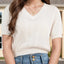 V-Neck Short Sleeve Knit Top - Korvel