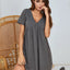 V-Neck Short Sleeve Lounge Dress - Korvel