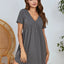 V-Neck Short Sleeve Lounge Dress - Korvel