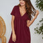 V-Neck Short Sleeve Lounge Dress - Korvel