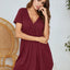 V-Neck Short Sleeve Lounge Dress - Korvel