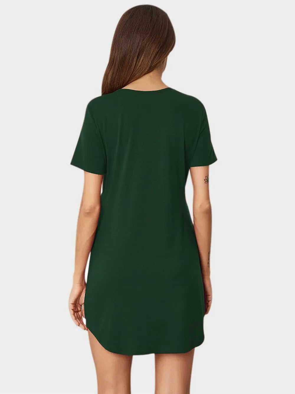 V-Neck Short Sleeve Lounge Dress - Korvel