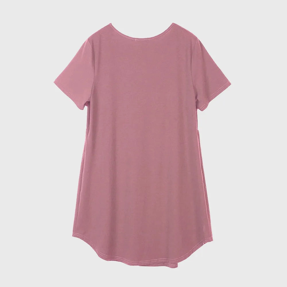 V-Neck Short Sleeve Lounge Dress - Korvel