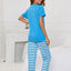 Ensemble de T-Shirt à Col V à Manches Courtes et Pantalons Rayés