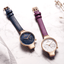 Montre analogique à quartz élégante pour femmes avec bracelet en cuir
