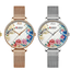 Montre Élégante pour Femme avec Motifs de Découpage Floral