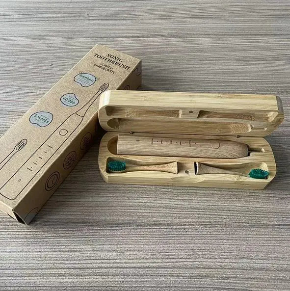 Cepillo de dientes eléctrico recargable por USB de bambú