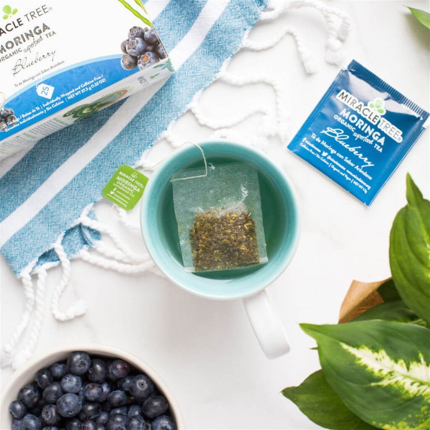 Organic Moringa Tea with Blueberry Flavor